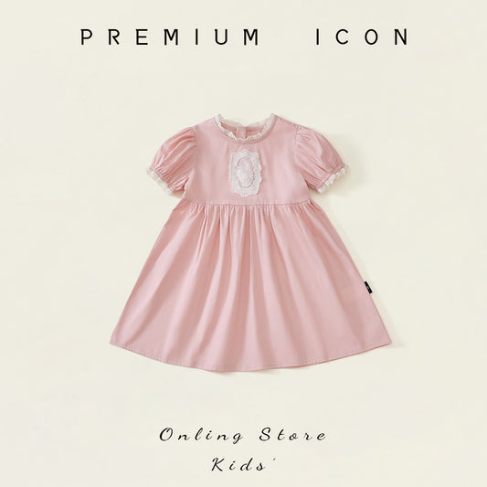 Girl's Pink Lace Dress