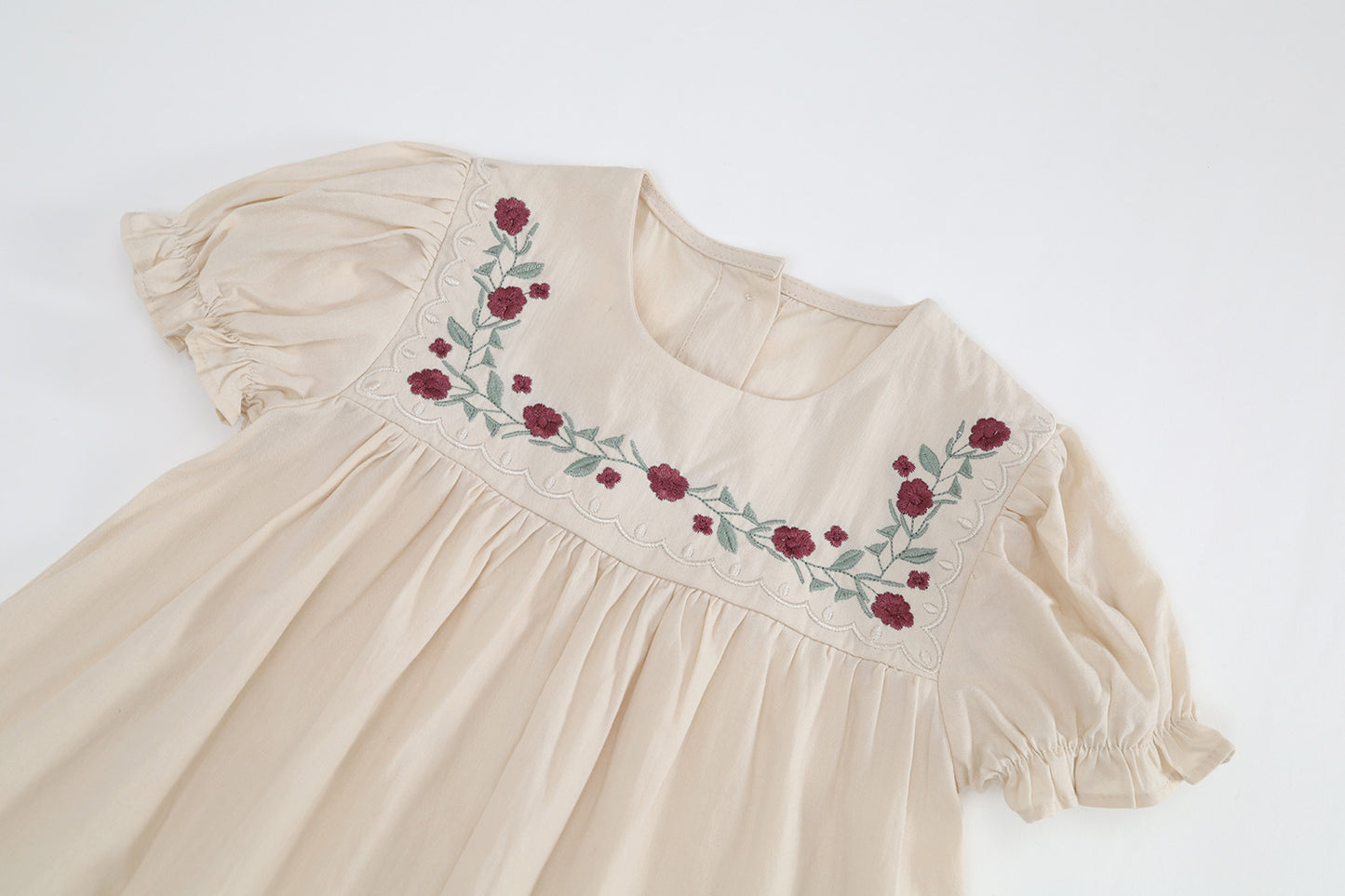 Girls French Embroidered Floral Dress