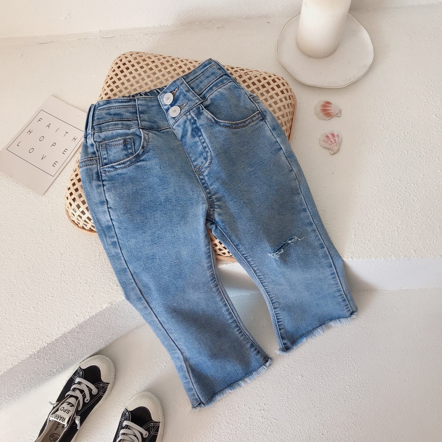 Girls' Spring/Autumn Ripped Jeans