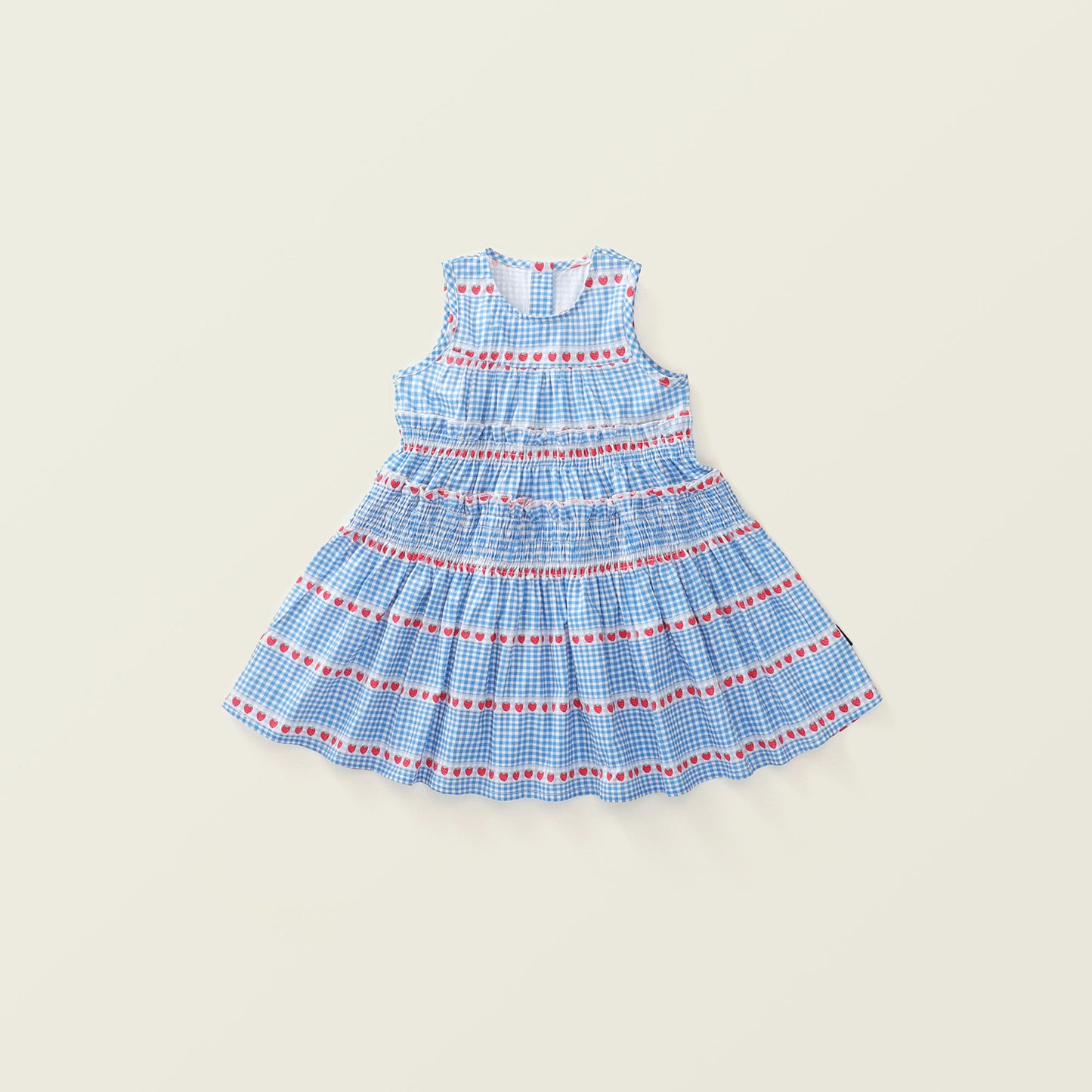 Girls Sweet Strawberry Print Sleeveless Dress