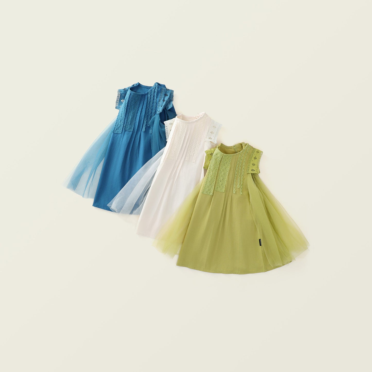 Girls Lace Trim Sleeveless Dress