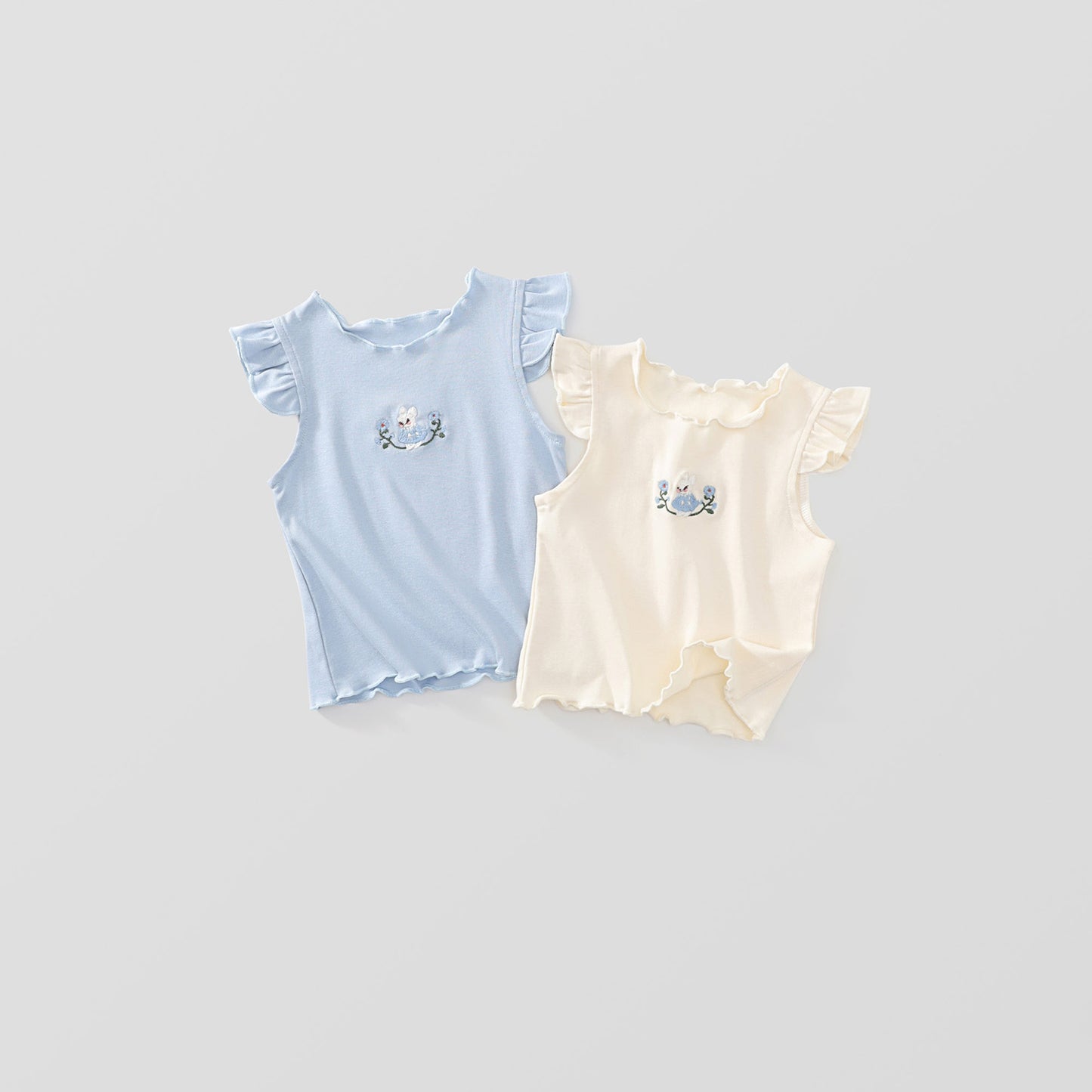 Girls Summer Embroidered Round Neck T-Shirt