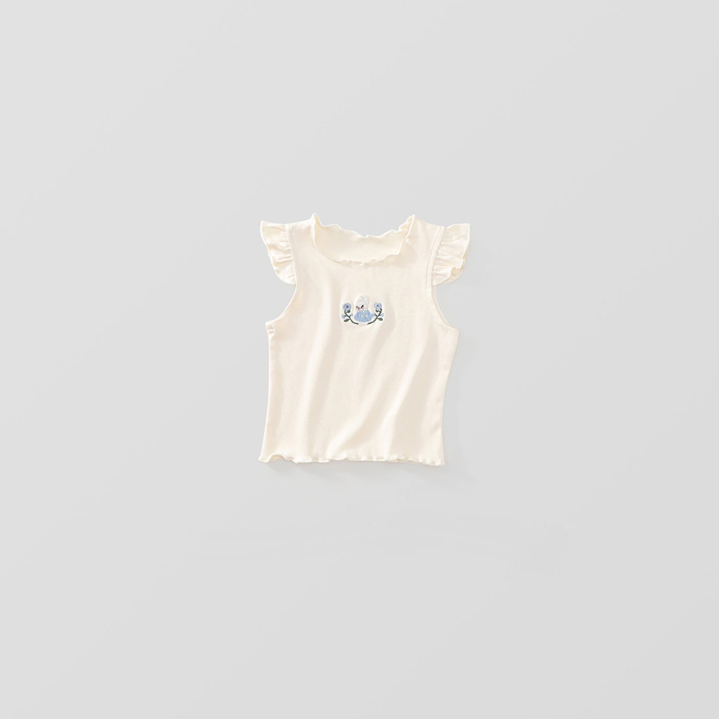 Girls Summer Embroidered Round Neck T-Shirt
