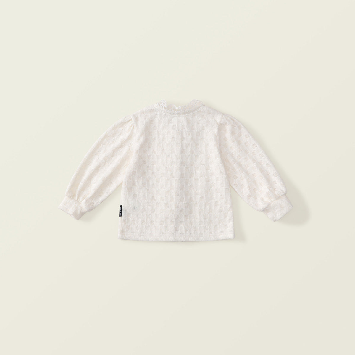 Girls Lace Trim Long Sleeve Tweed Cardigan