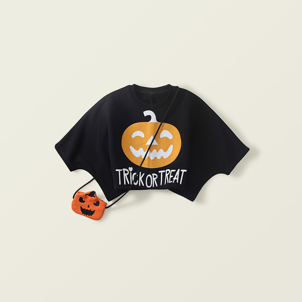 Girls' Halloween Pumpkin Bat Sweatshirt