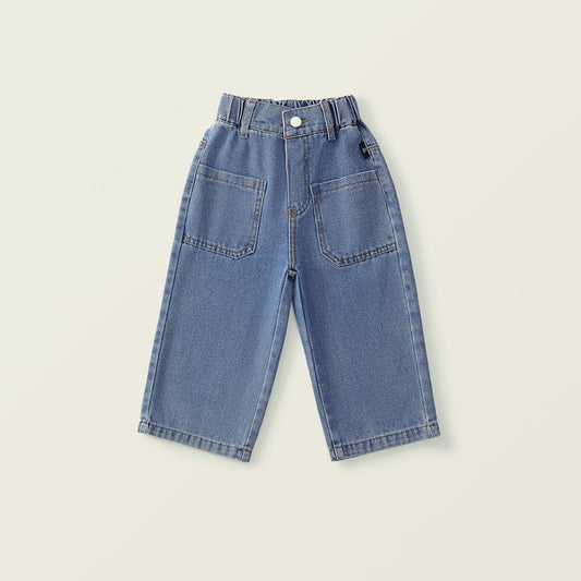 Girls' Trendy Washed Denim Pants