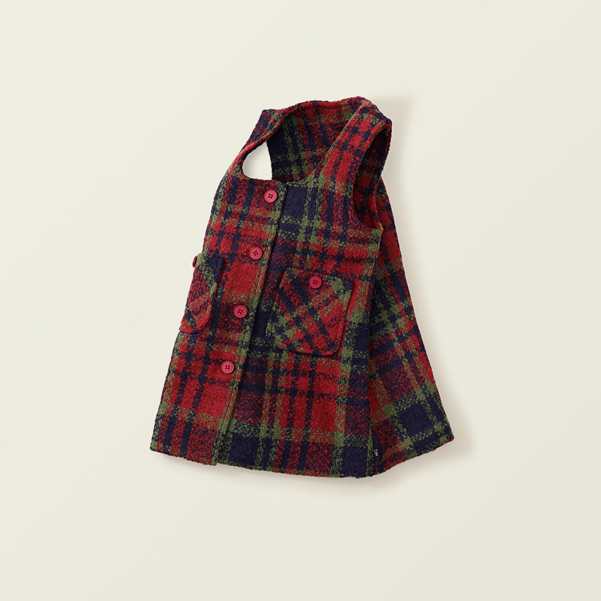 Girl's Plaid Wool Pinafore Dress