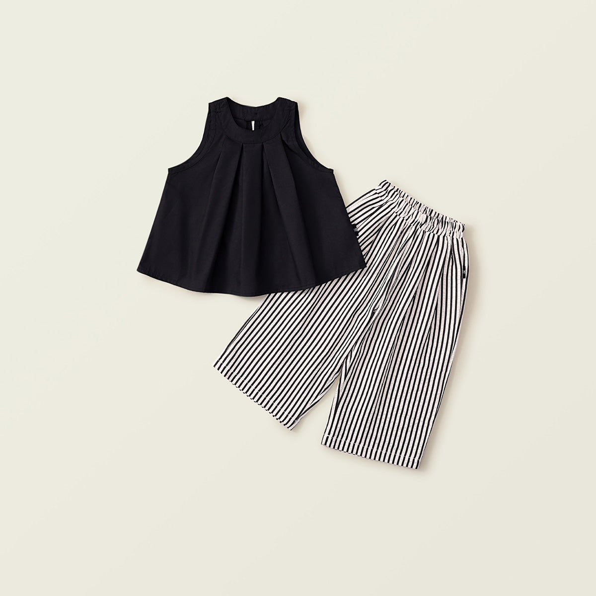 Girl's Sleeveless Striped Set