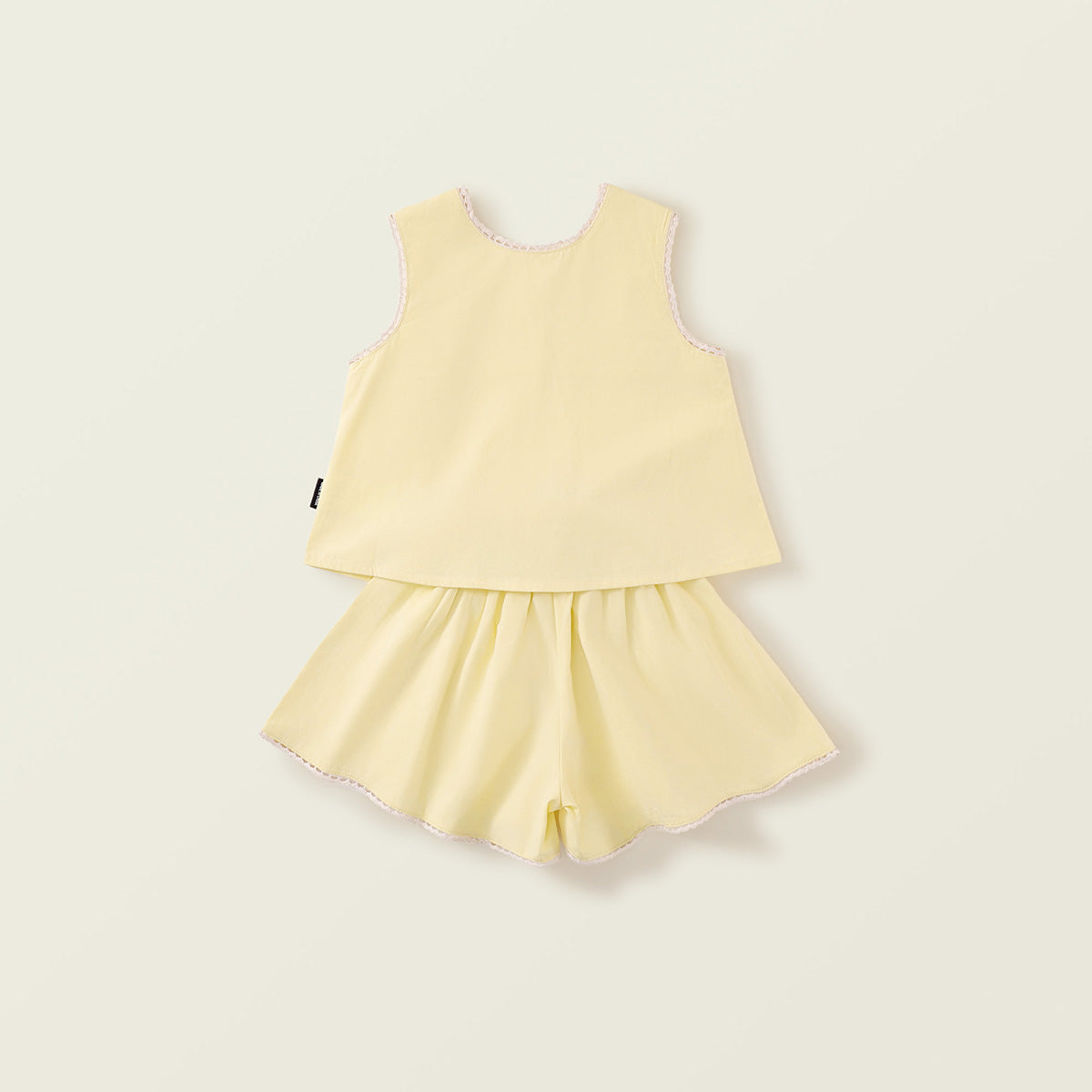 Girl's Yellow Embroidered Cotton Set
