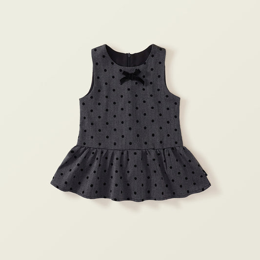 Girls' Checkered Dot Dress & Shirt Set