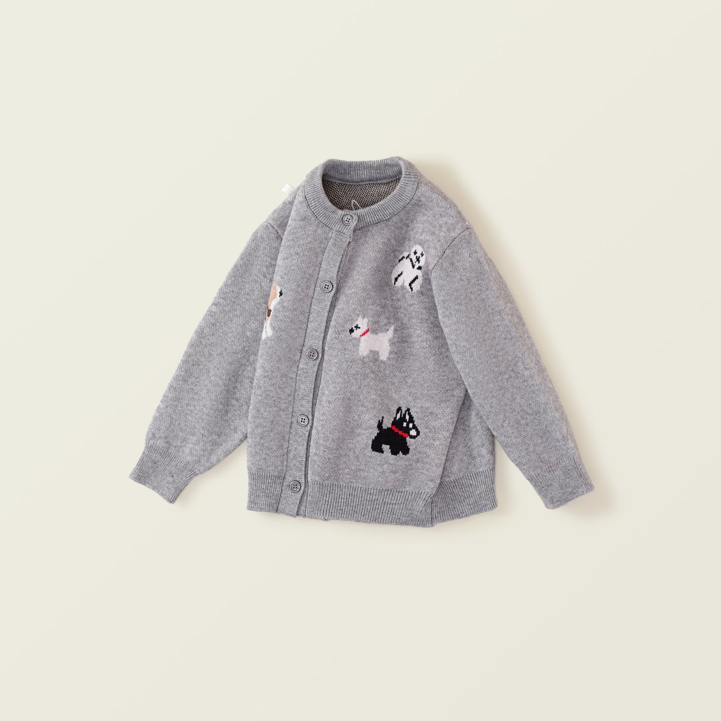 Girl's Gray Knit Cardigan - 2025 Fall New Arrival