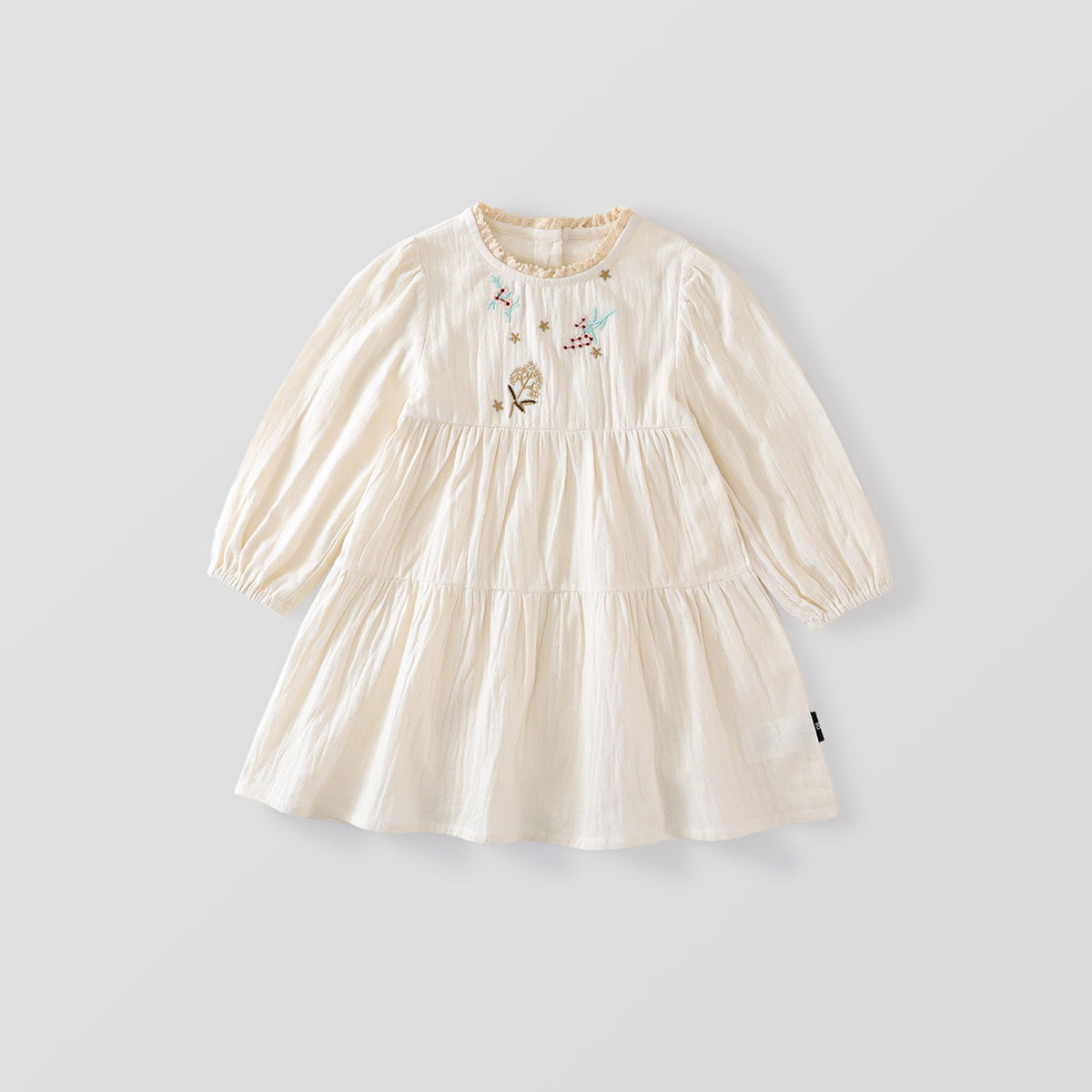 Girl's Cottage Style Embroidered Dres