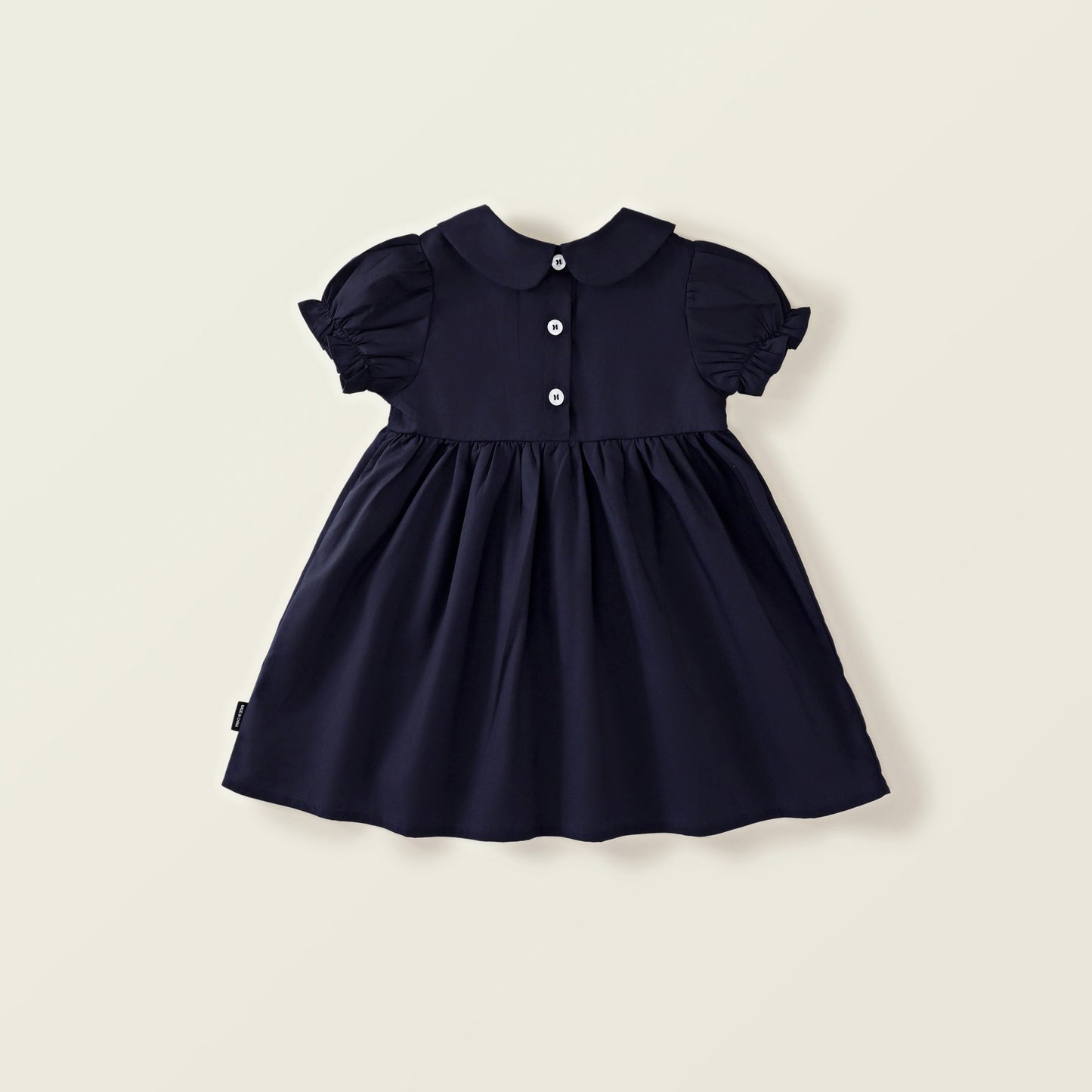Girl's Navy Blue Embroidered Dress