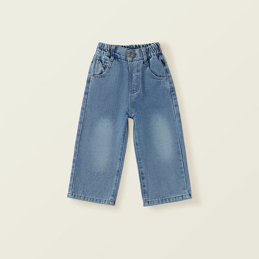 Girl's Autumn New Washable Soft Denim Straight Pants