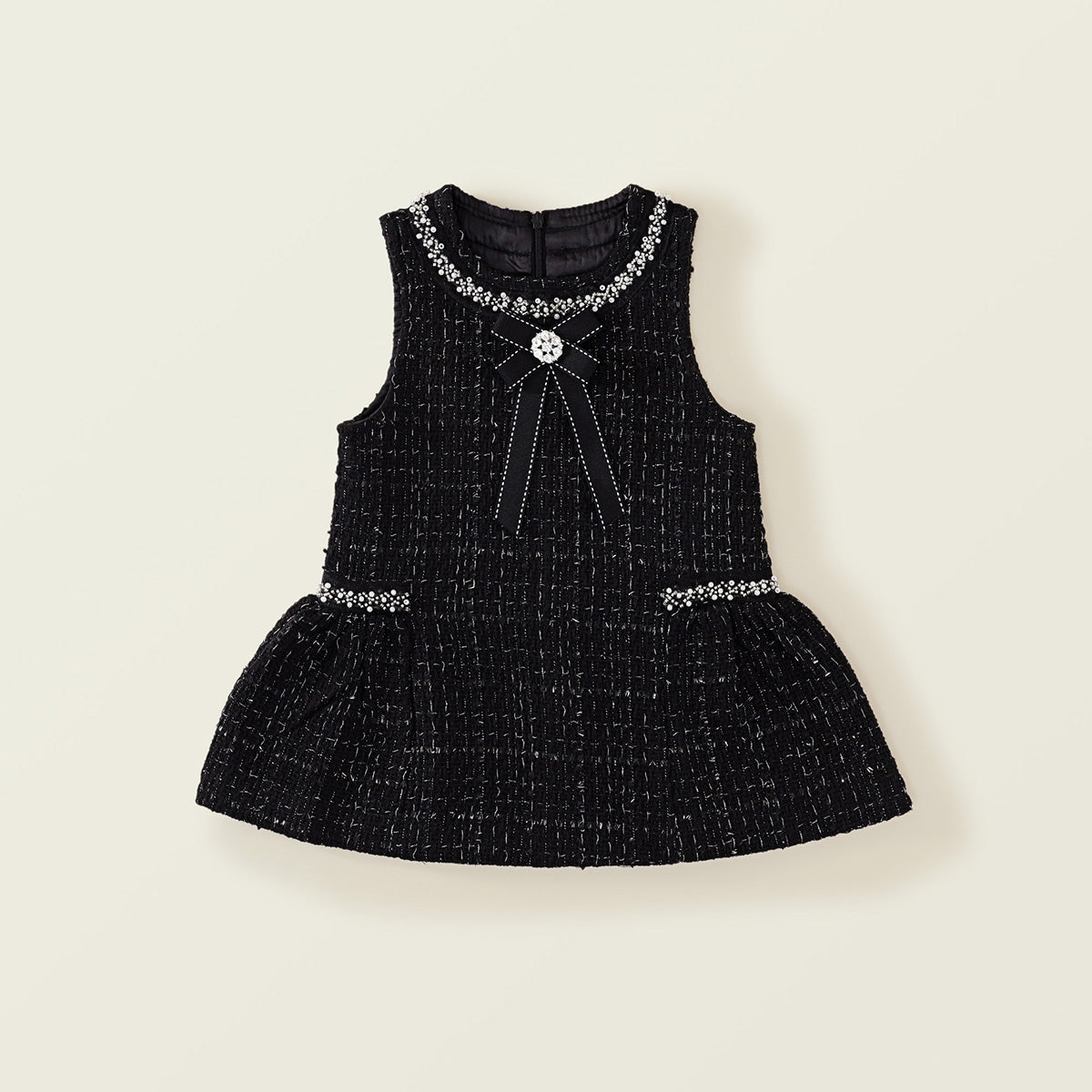 Girl's Tweed Sleeveless Dress - 2025 Spring New Arrival
