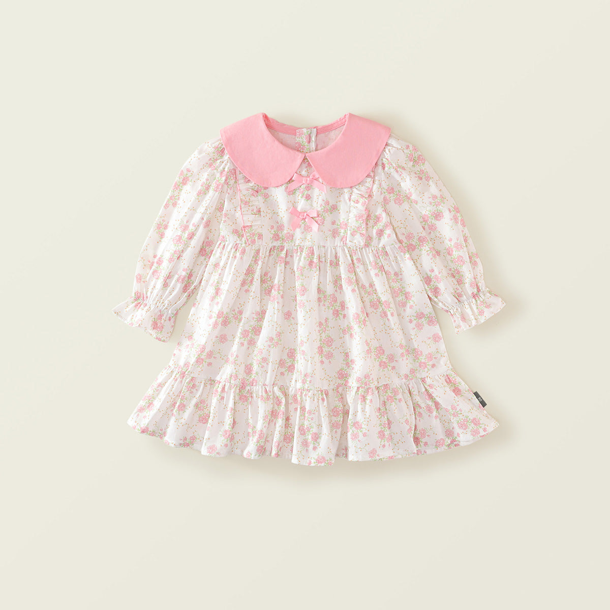 Girls' Pastel Floral Cotton Dress