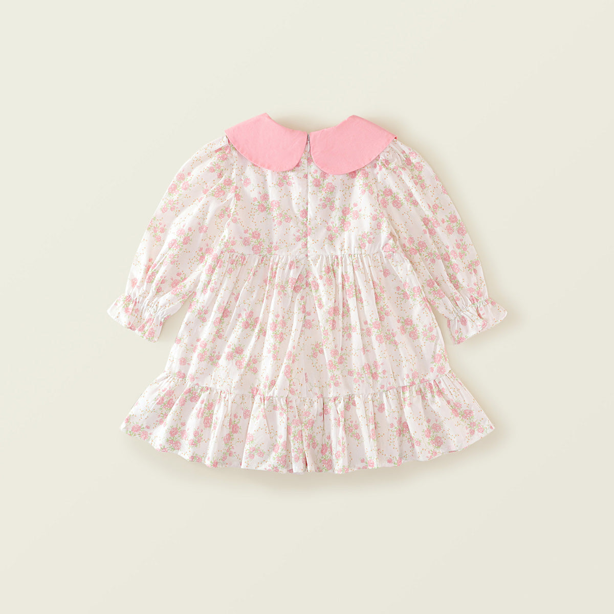 Girls' Pastel Floral Cotton Dress