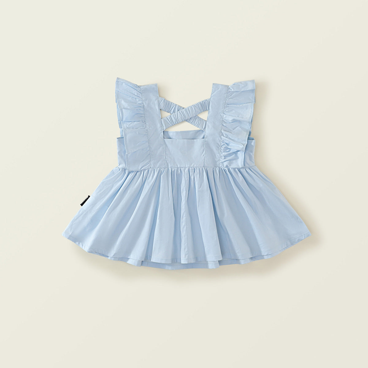 Girl's 2025 Summer Blue Flutter Sleeve Top