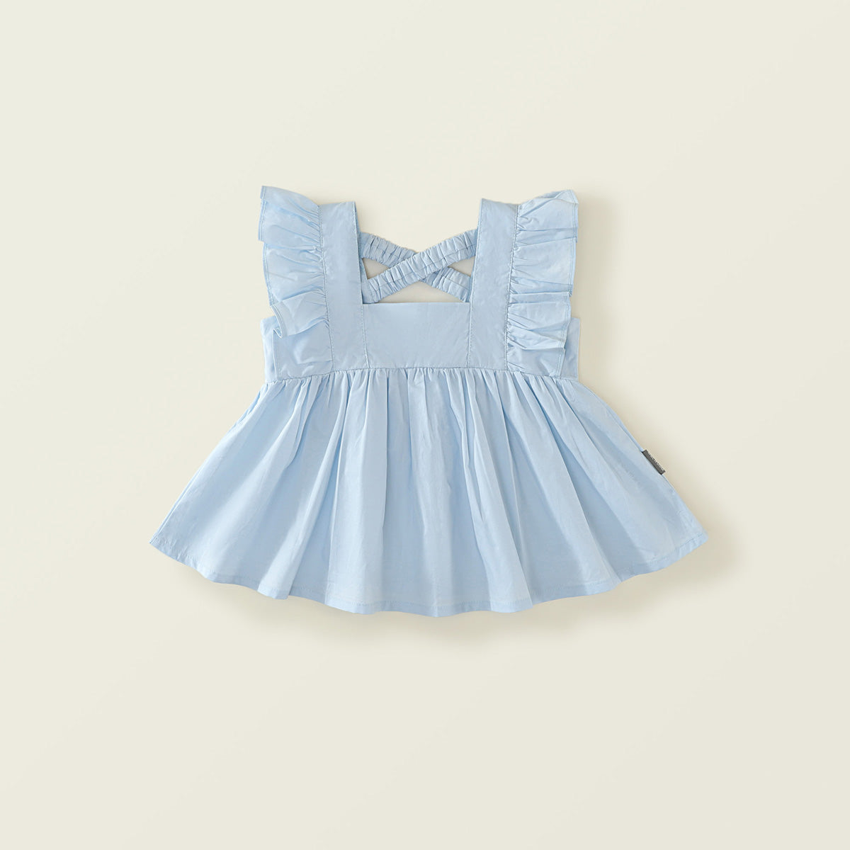 Girl's 2025 Summer Blue Flutter Sleeve Top