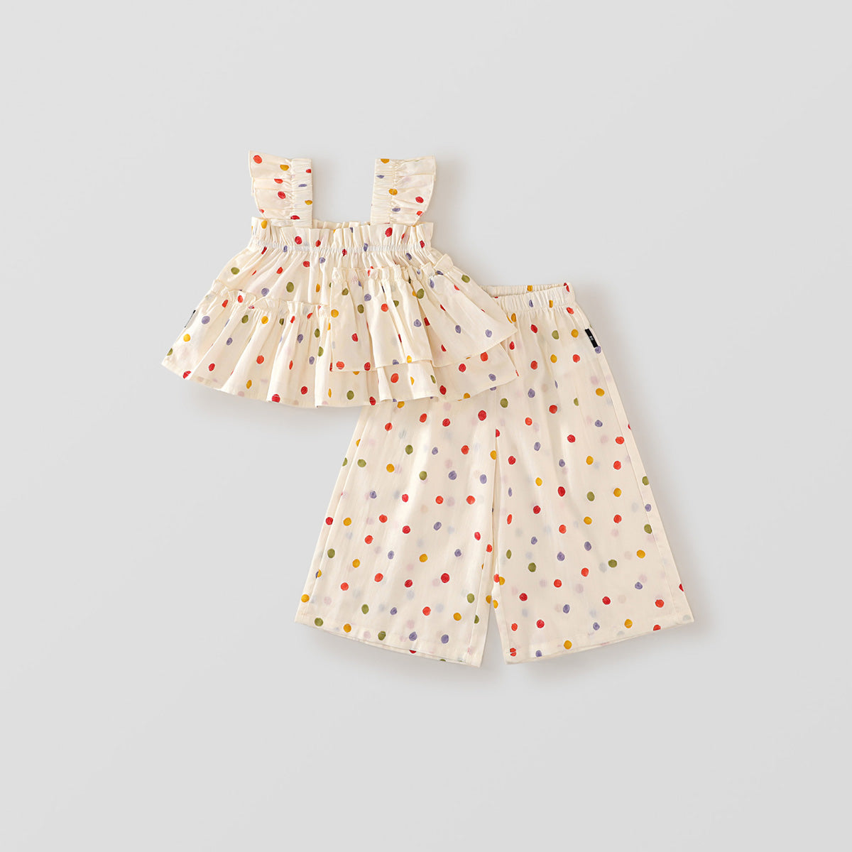 Girls' Colorful Polka Dot Spring/Summer Set
