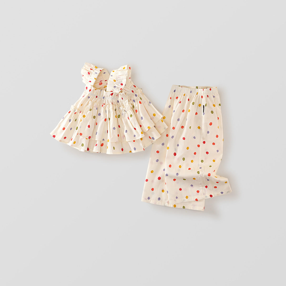 Girls' Colorful Polka Dot Spring/Summer Set