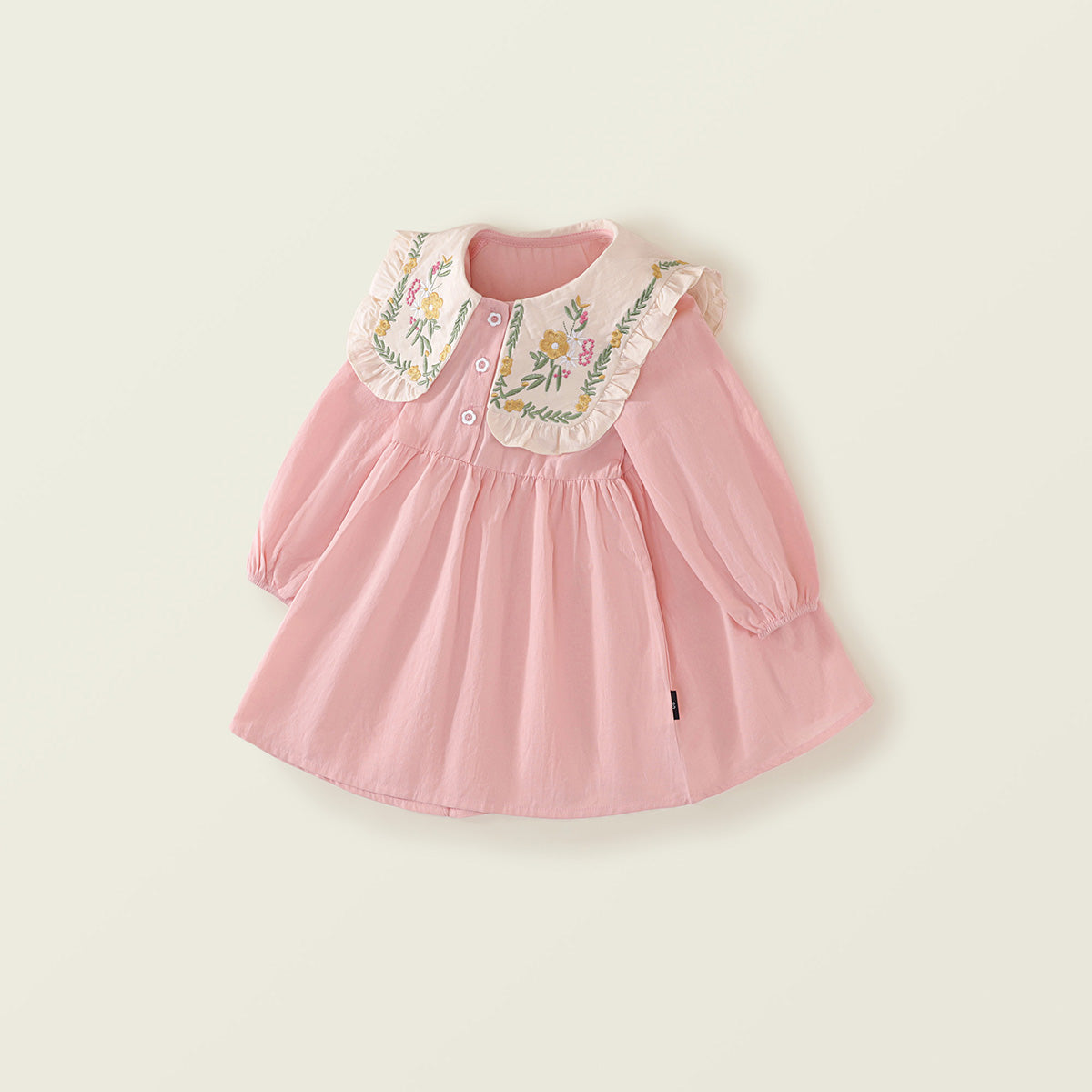Girls' French Ruffle Sleeve Dress