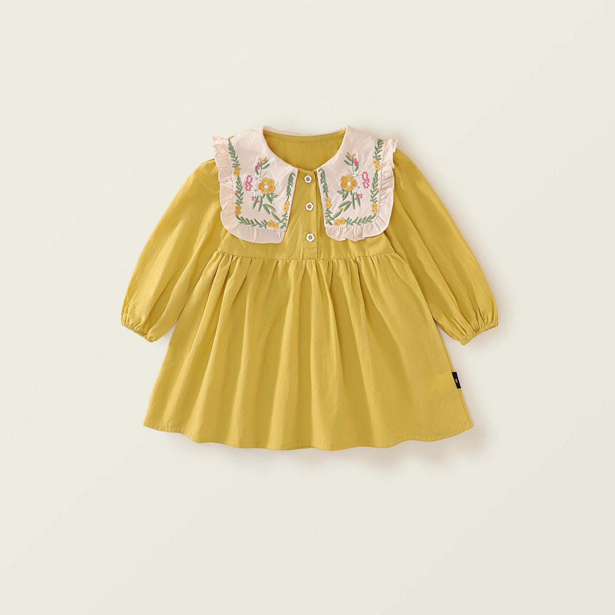Girls' French Ruffle Sleeve Dress