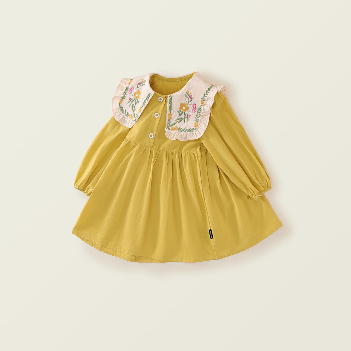 Girls' French Ruffle Sleeve Dress