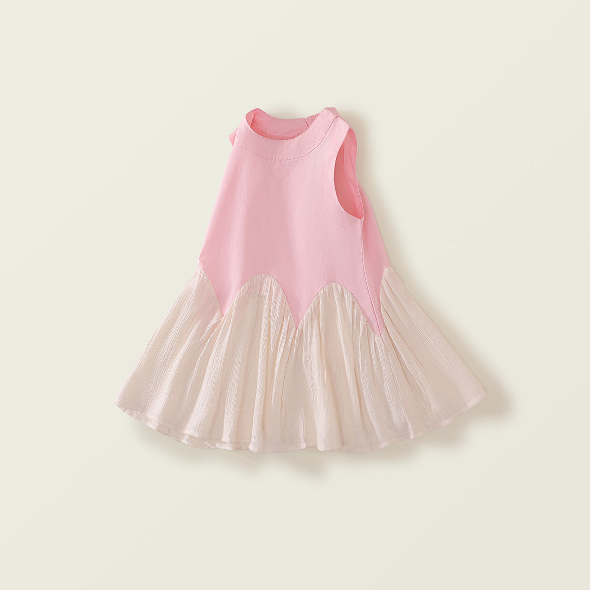 Girls' Korean-Style Patchwork Sleeveless Dress