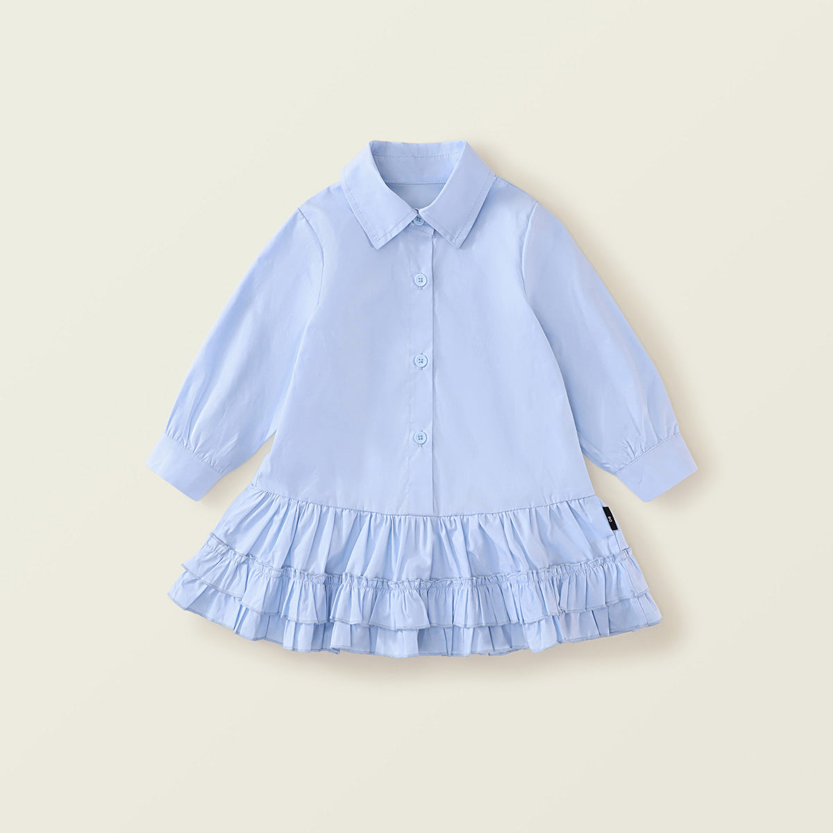 Girls' Blue Pleated Lace Dress - Spring New Arrival
