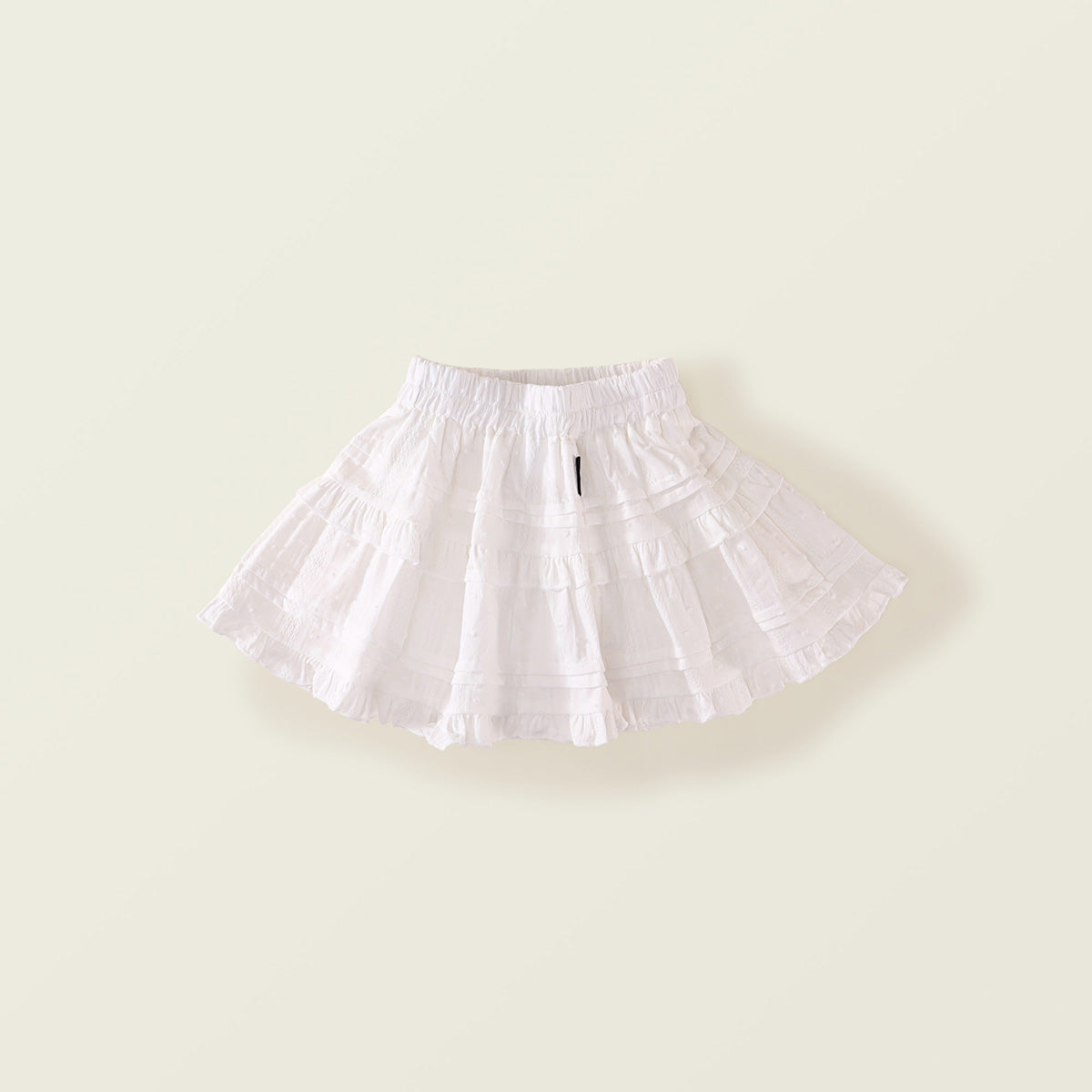 Girl's White Tiered Floral Skirt
