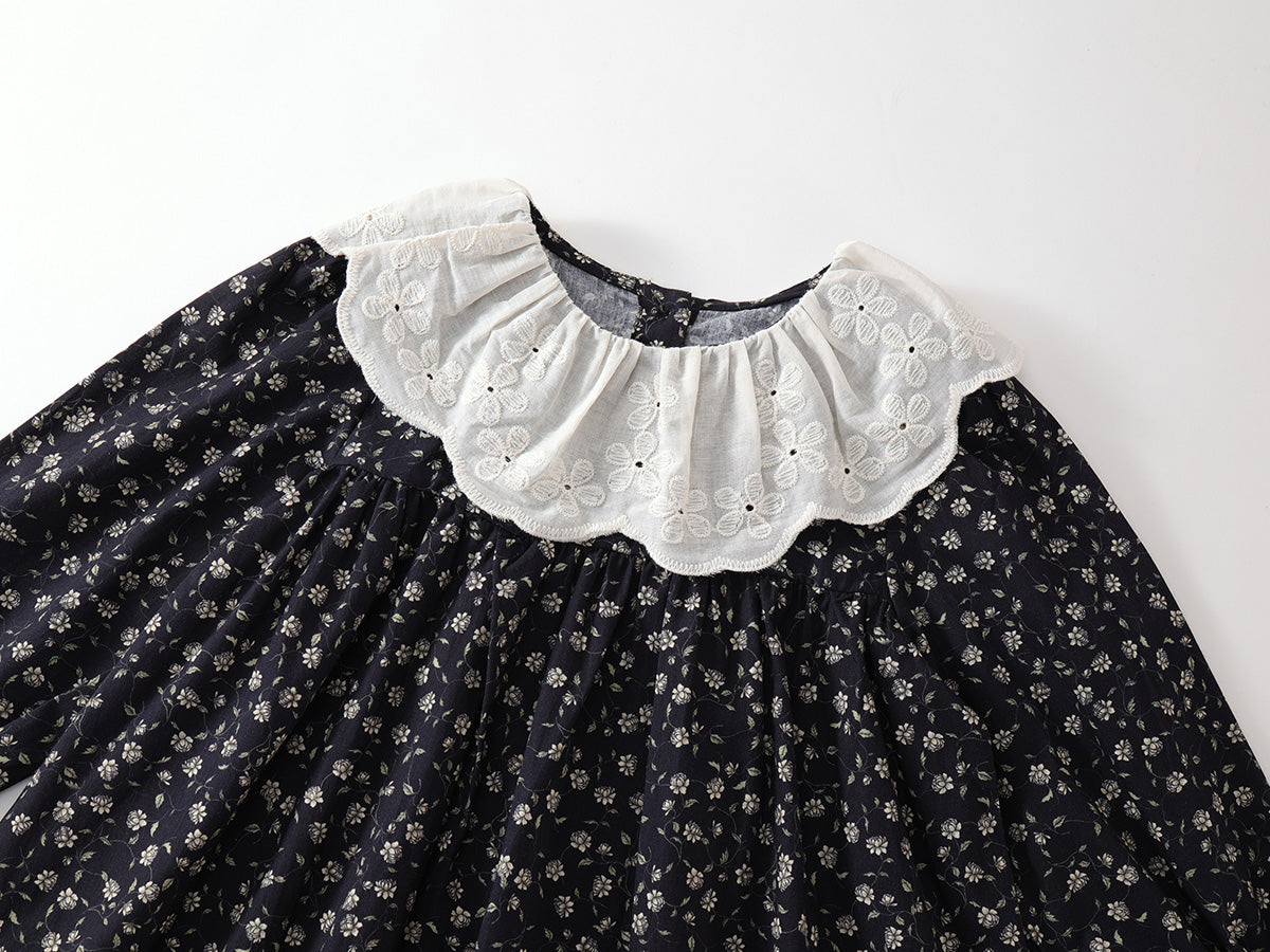 Girl's Vintage Floral Dress