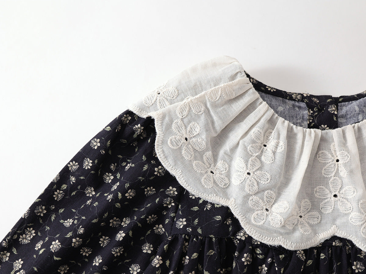 Girl's Vintage Floral Dress