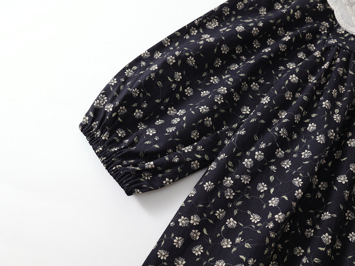 Girl's Vintage Floral Dress