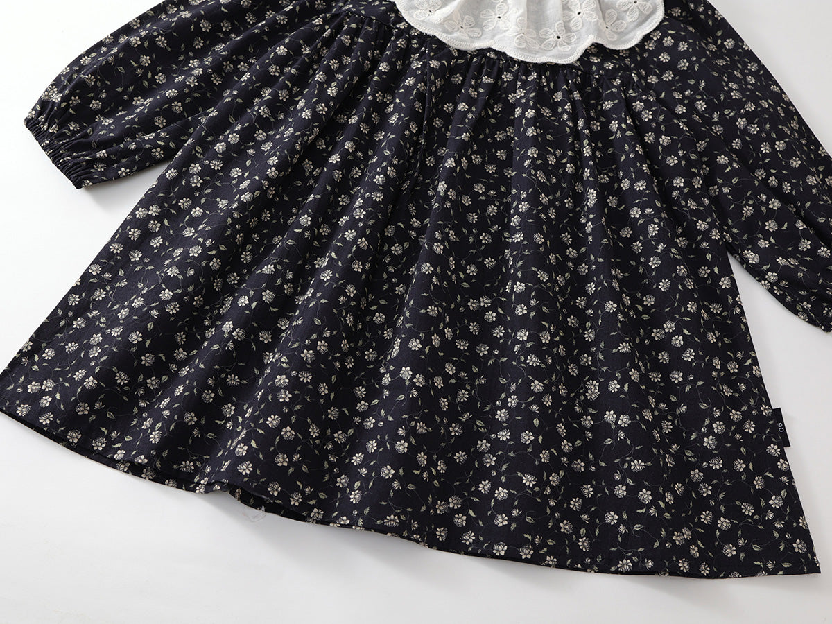 Girl's Vintage Floral Dress