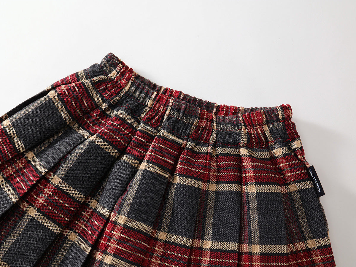 Girl's Plaid School Style Skirt
