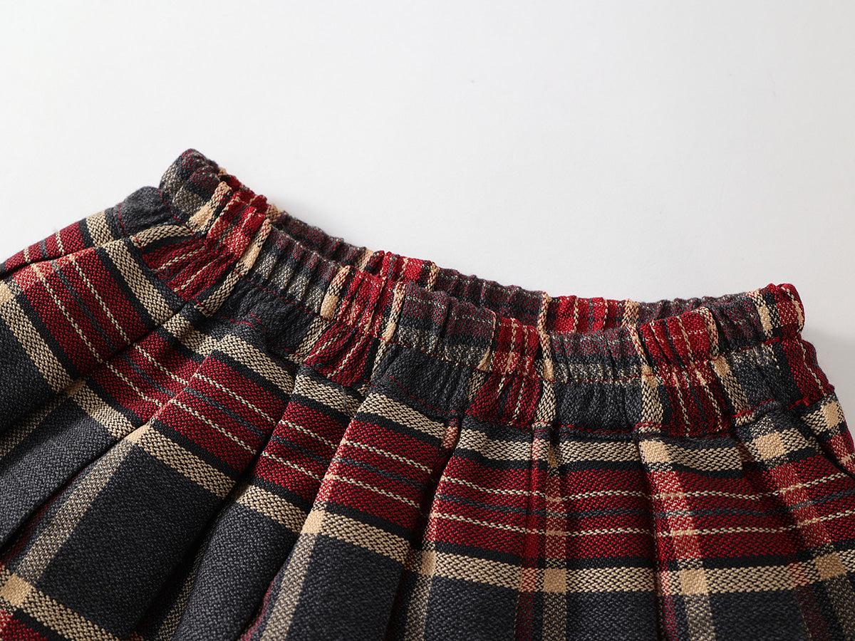 Girl's Plaid School Style Skirt