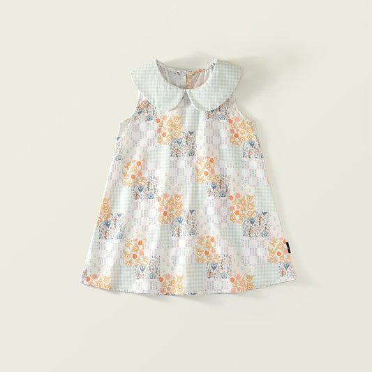 Girl's Sleeveless Lapel Dress