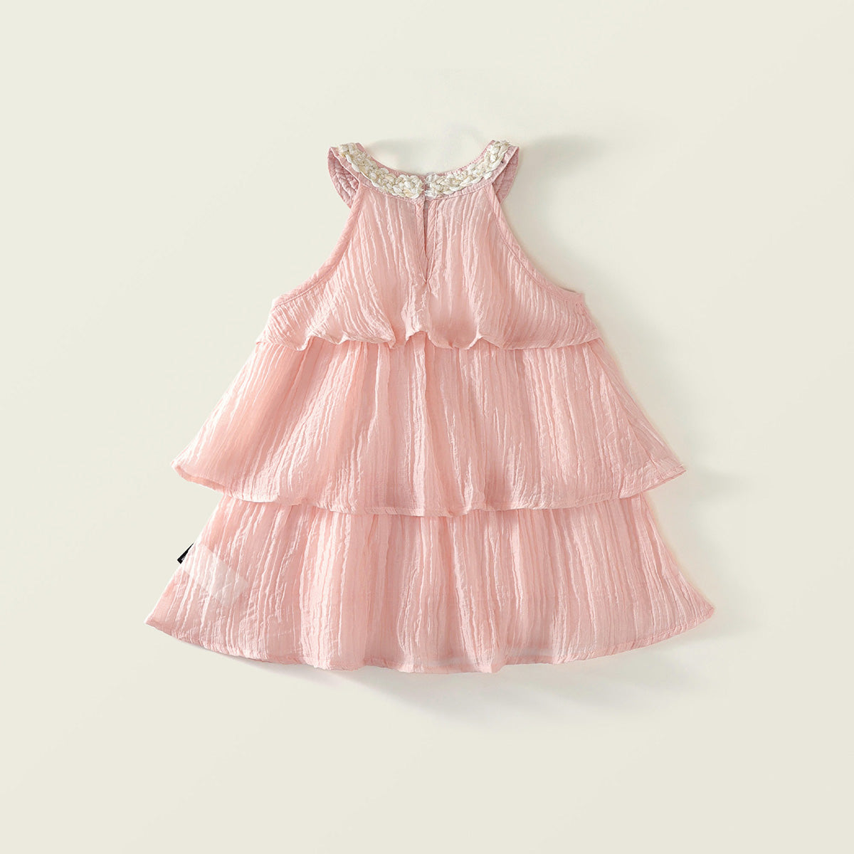 Girl's Pink Ruffle Sleeveless Dress