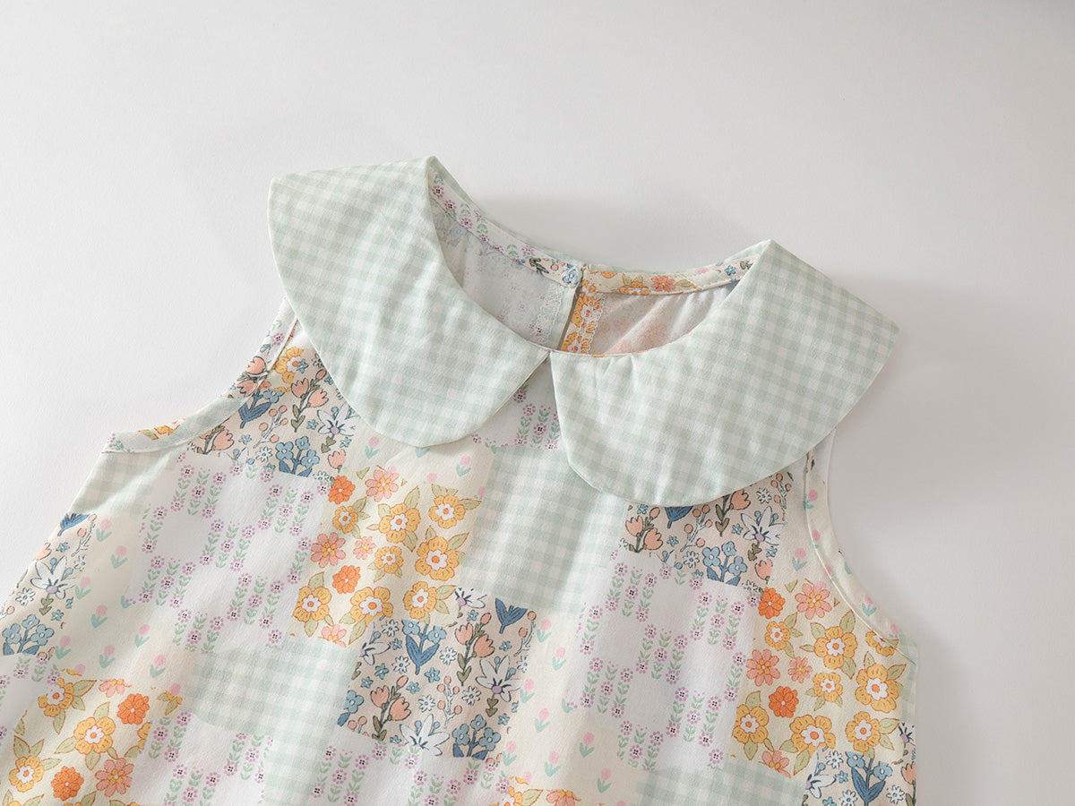 Girl's Sleeveless Lapel Dress