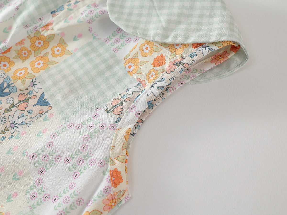 Girl's Sleeveless Lapel Dress