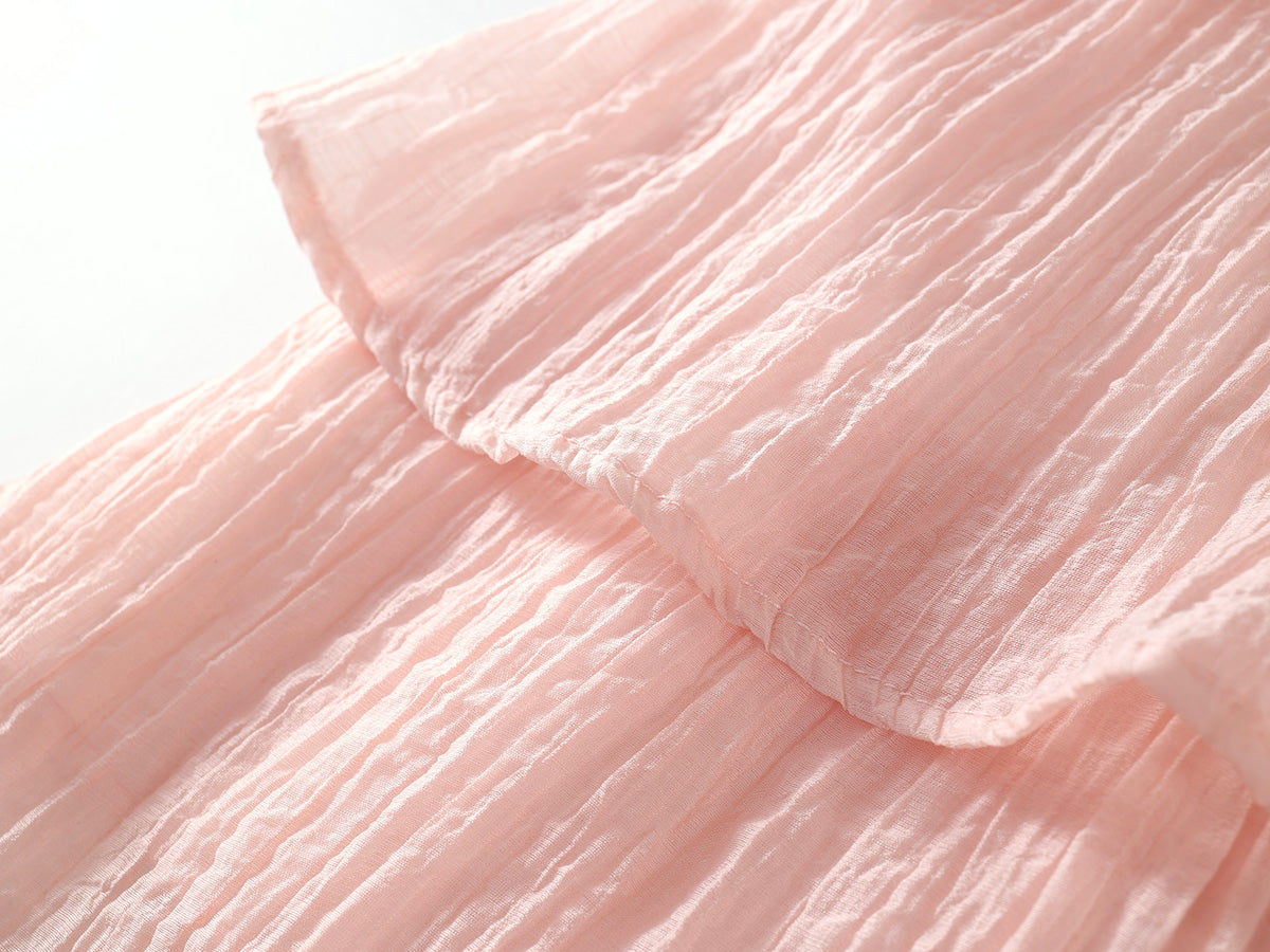 Girl's Pink Ruffle Sleeveless Dress