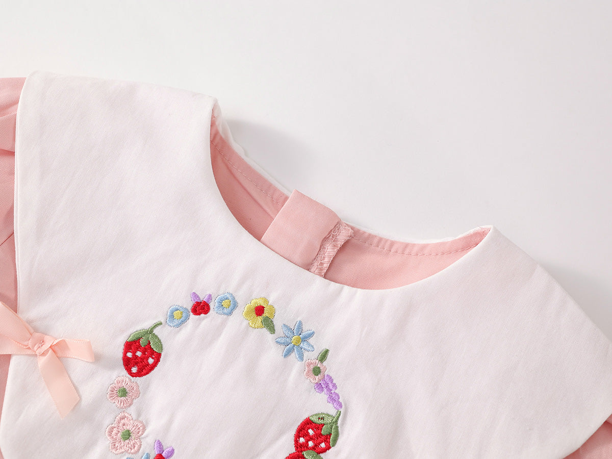 Girl's French Retro Embroidered Dress