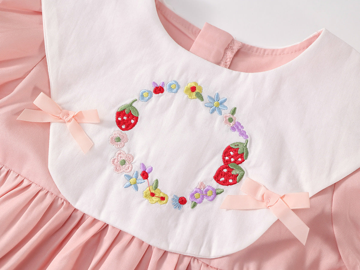 Girl's French Retro Embroidered Dress