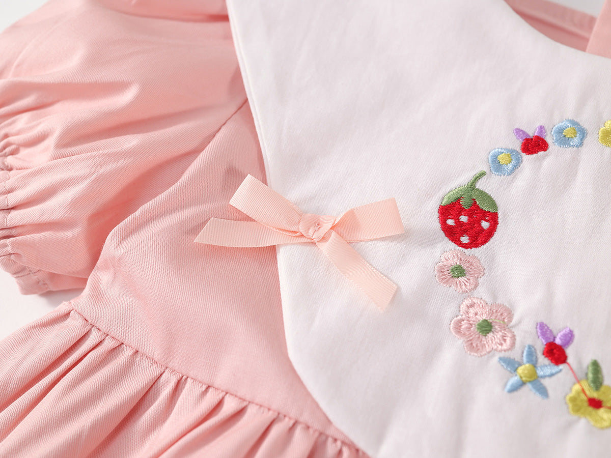 Girl's French Retro Embroidered Dress