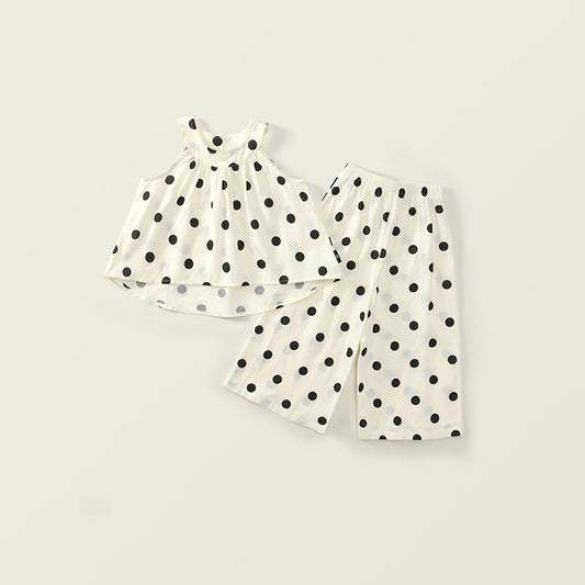 Girl's Polka Dot Sleeveless Set