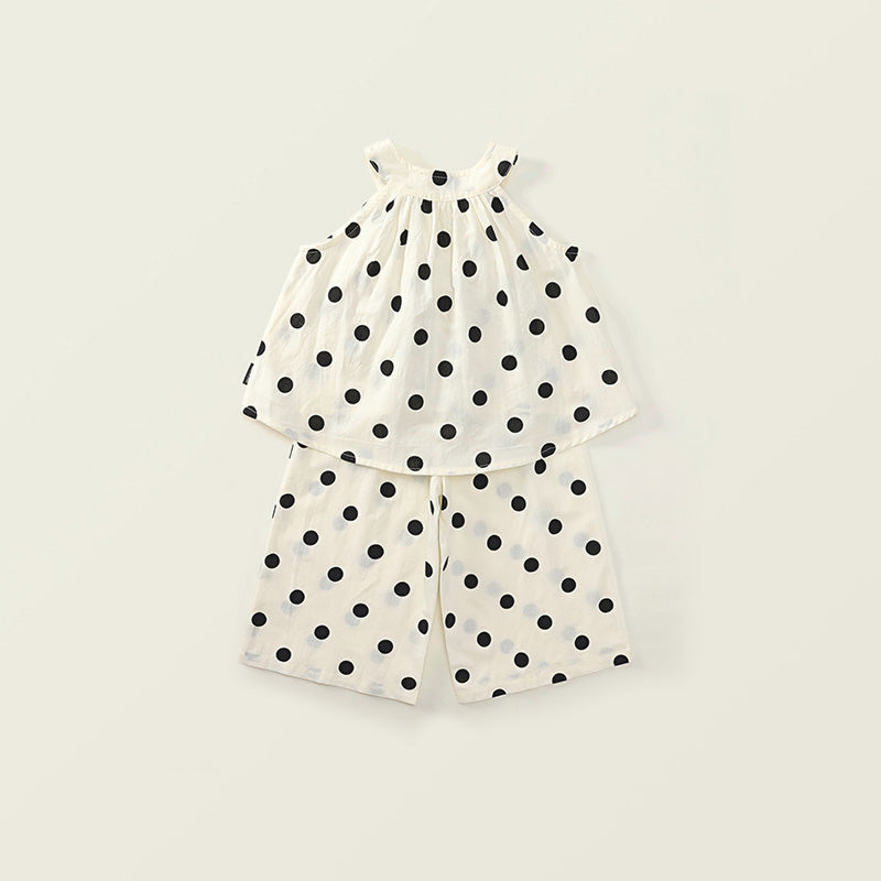 Girl's Polka Dot Sleeveless Set