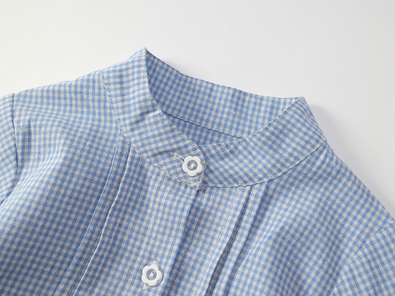 Girl's Blue Checkered Dress