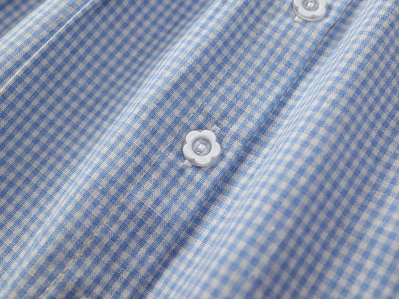 Girl's Blue Checkered Dress