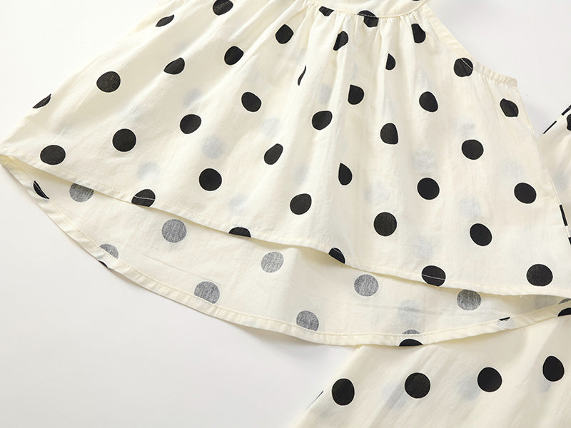 Girl's Polka Dot Sleeveless Set
